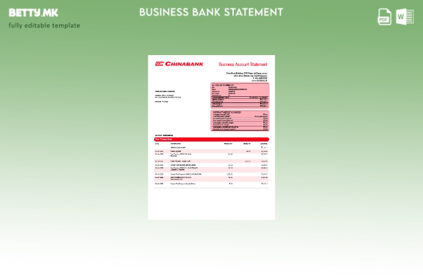 модерен стил Кинеската банкарска корпорација извод на сметка на компанијата Шабл